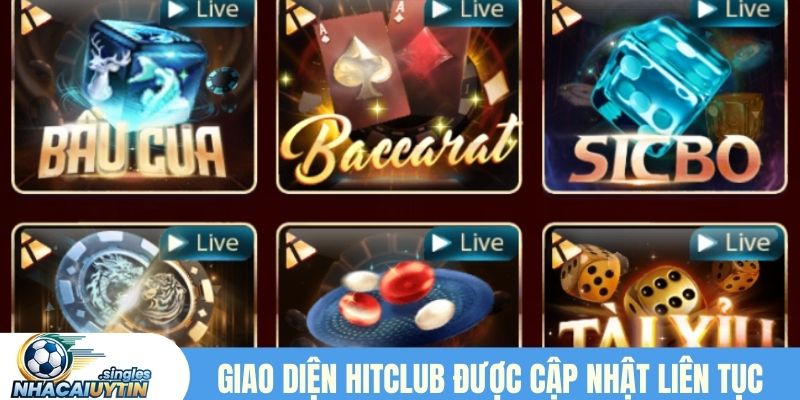 Giao diện của Hitclub được điều chỉnh liên tục