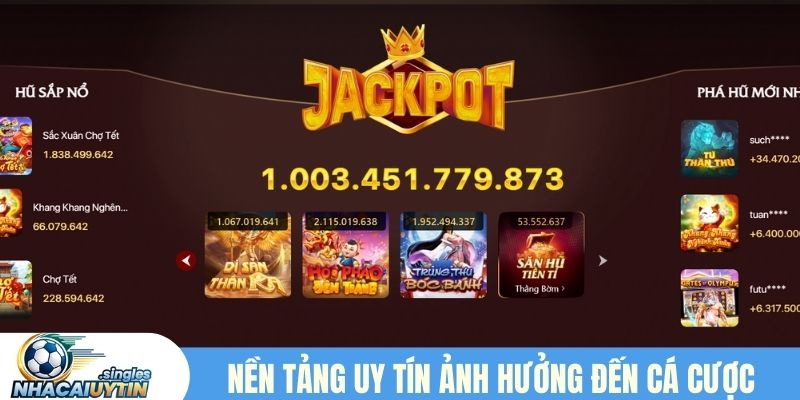 Nền tảng uy tín ảnh hưởng trực tiếp đến cá cược